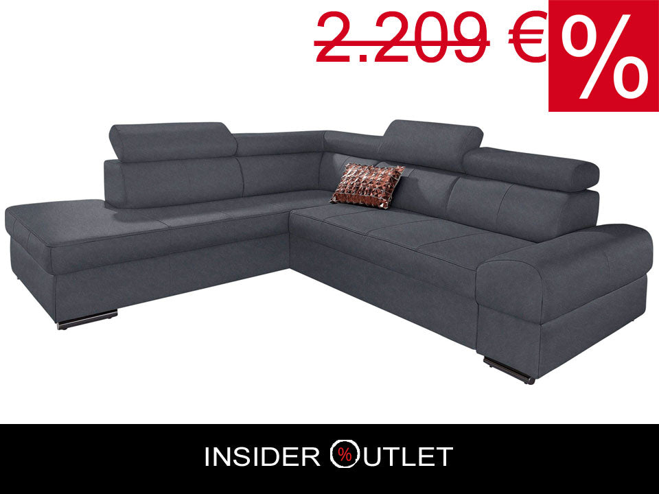Ecksofa ★ 272x226cm Grau Luxus Microfaser Links B-Ware