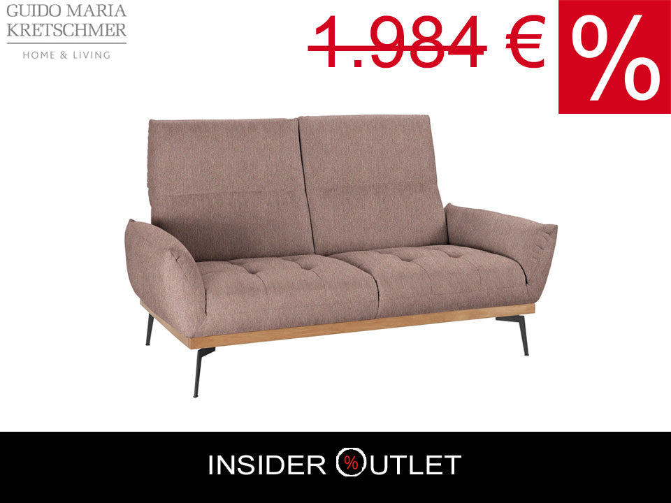 2-Sitzer Sofa Palic 191x95cm Rosa-Braun Küchensofa Polster Bank B-Ware
