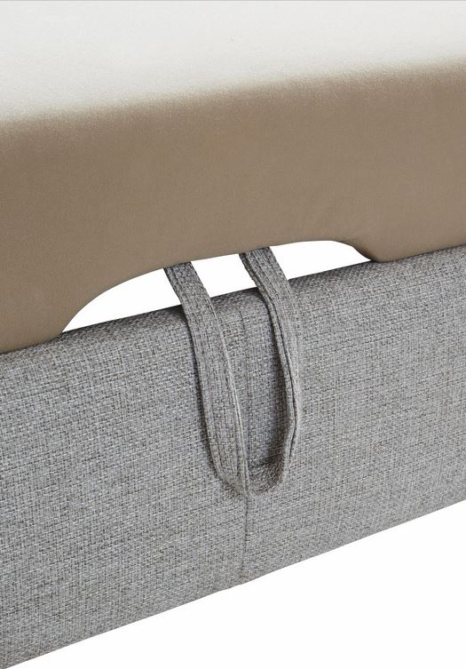 Ecksofa Grau 254x274 cm mit Schlaffunktion, Bettkasten, Armteil- und Kopfteilverstellung Happy Couch OTL - 06