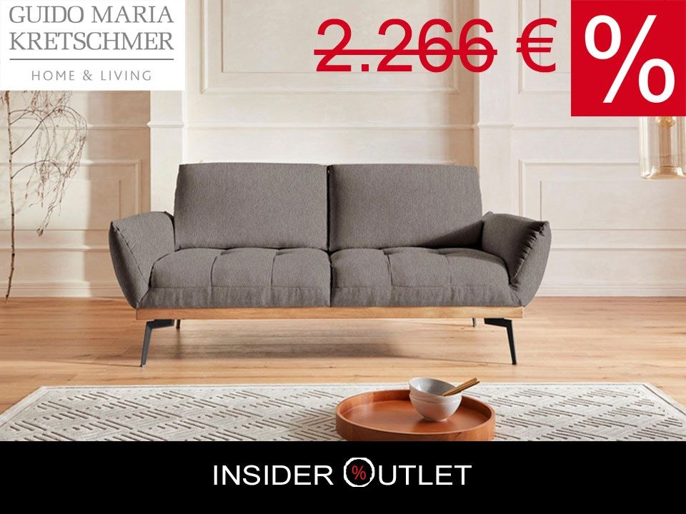 3-Sitzer Sofa Palic 221x95cm Salz Pfeffer Guido M. Kretschmer B-Ware
