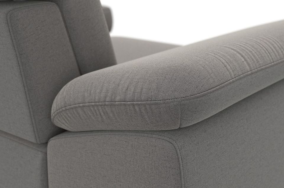 Ecksofa 295x180cm Grau Schlaffunktion Bettkasten Federkern B-Ware