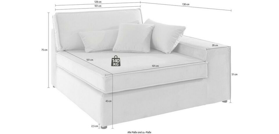 Ecksofa Joreen OTL 360x260 cm Baumwollmix Creme Weiß LeGer Beige B-Ware