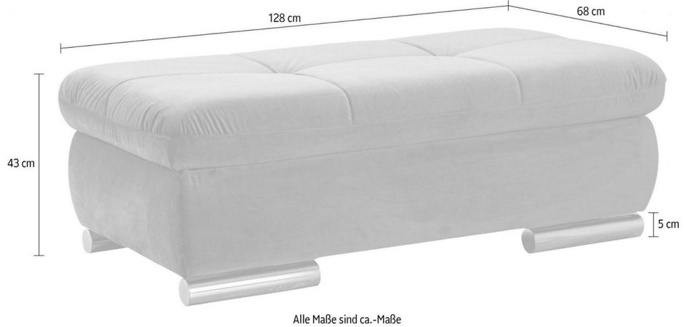 Wohnlandschaft inkl. Hocker Musterring SO4100 Grau 365cm Bettfunktion B-Ware