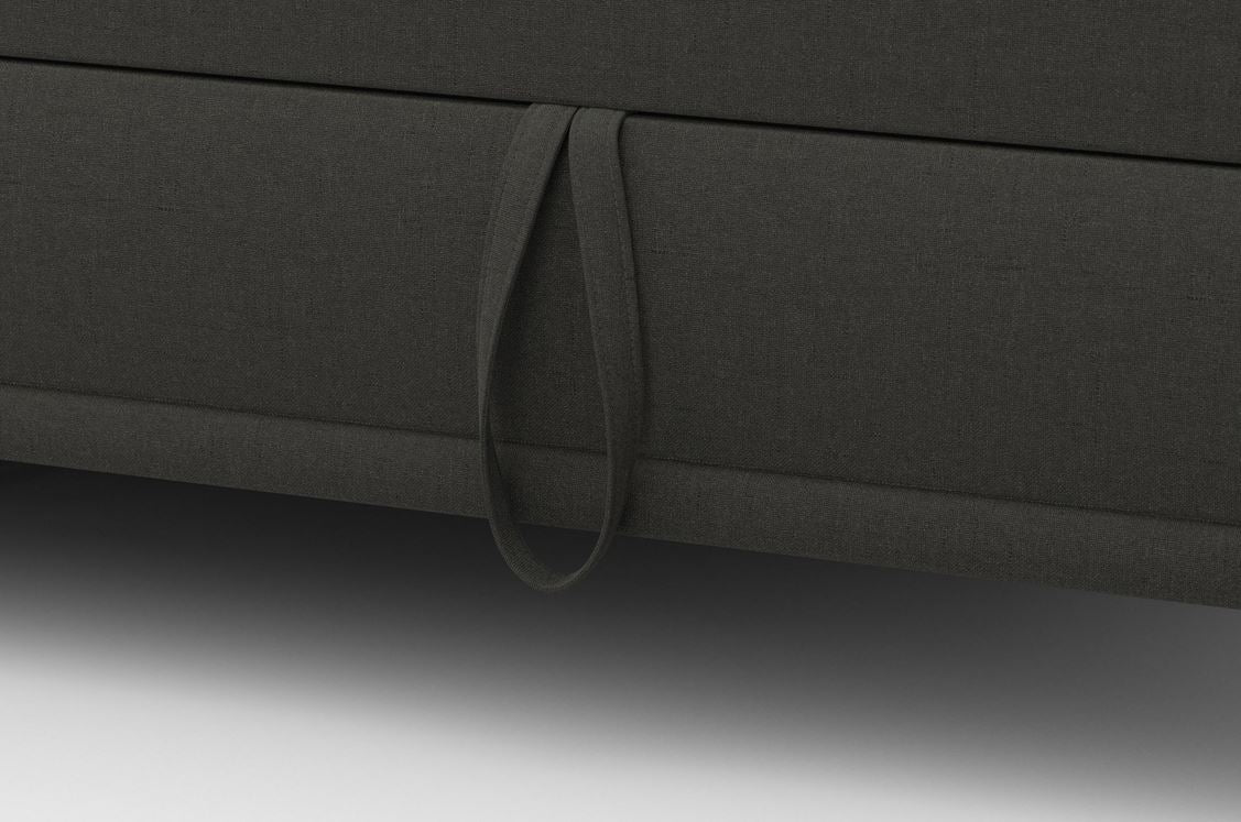 Ecksofa Fango Grau mit Schlaffunktion, Bettkasten, Federkern, Sitztiefenverstellung und Kopfteilverstellung in Luxus-Microfaser im Skandi Design.