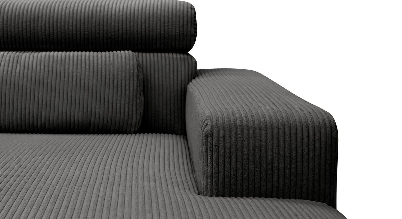 Wohnlandschaft Cord Grau U-Form Cordsofa 359x228 cm B-Ware