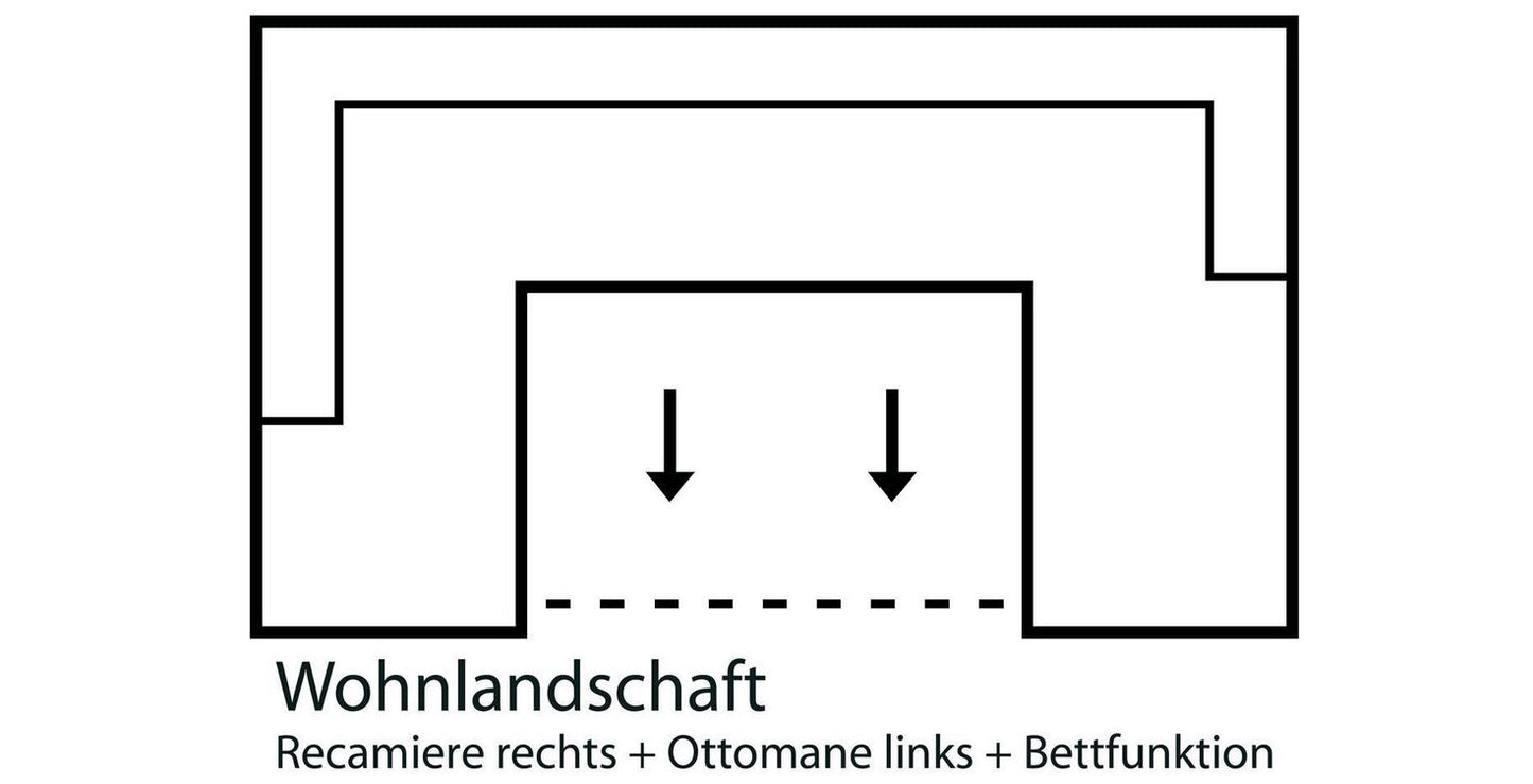 Schicke Wohnlandschaft, Sofa Palmera mit Schlaffunktion und Federkern in pflegeleichtem Microfaser in braun, u-form ist jetzt sofort verfügbar.