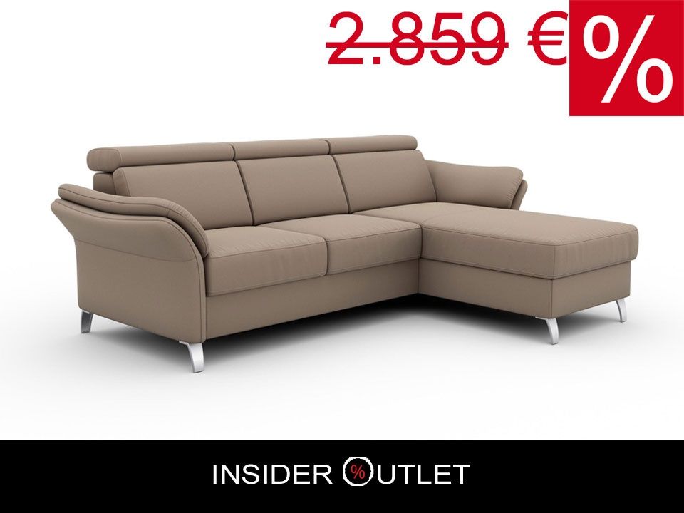 Ecksofa ★ 252x165cm Beige Schlaffunktion Bettkasten Federkern B-Ware