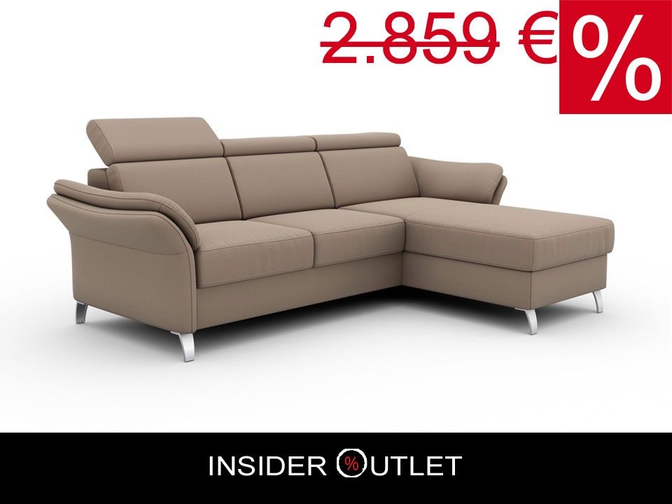 Ecksofa ★ 252x165cm Beige Schlaffunktion Bettkasten Federkern B-Ware