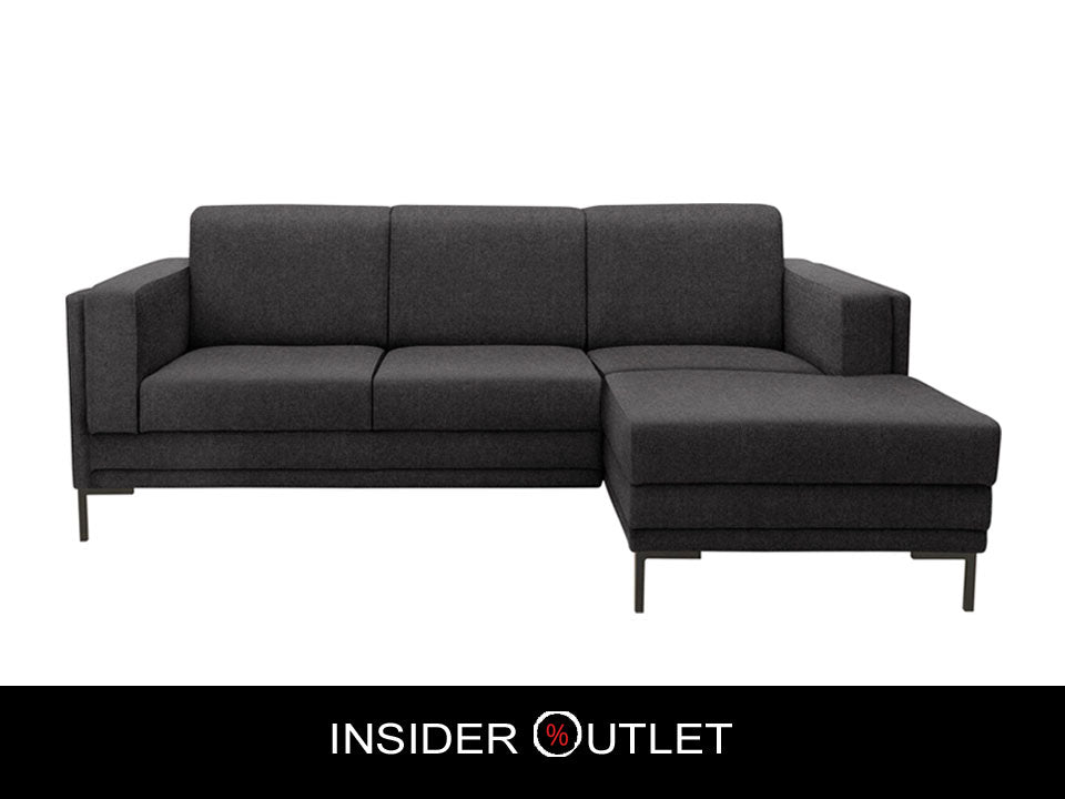 Ecksofa grau, LOOKS VII by Wolfgang Joop, anthrazit Struktur fein L-Form Couch, reduziert.