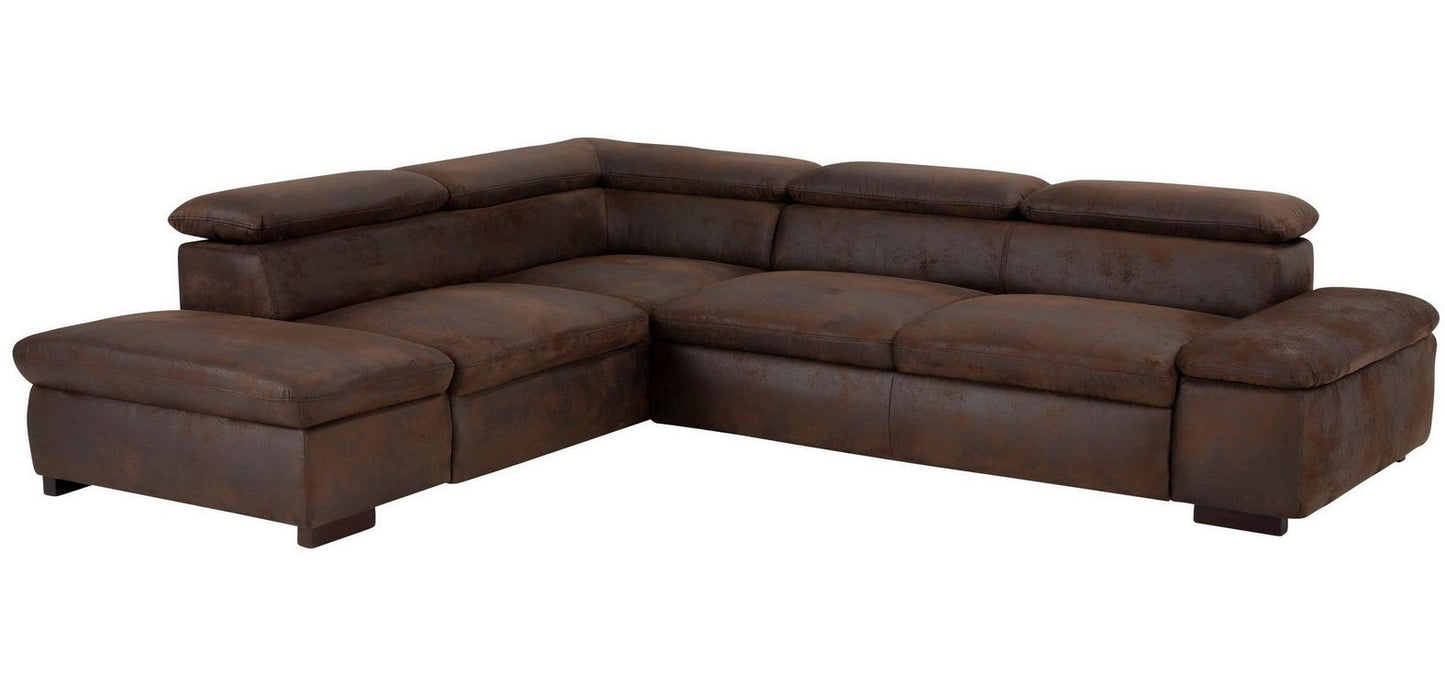 Ecksofa ★ 272x226cm Braun Schlaffunktion Lederoptik Bett B-Ware