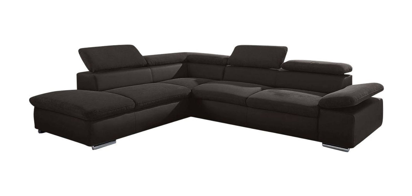 Ecksofa ★ 272x226cm Schwarz Grau Luxus-Microfaser Nubuck Stoff B-Ware