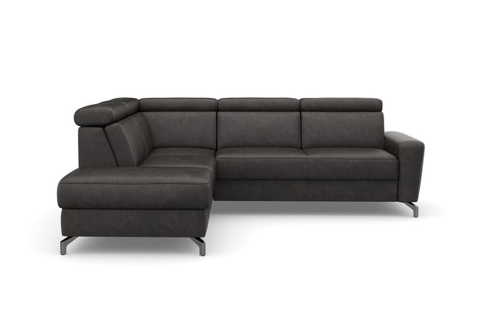 Ecksofa ★ 258x226cm Grau Anthrazit Lederoptik Schwarz B-Ware