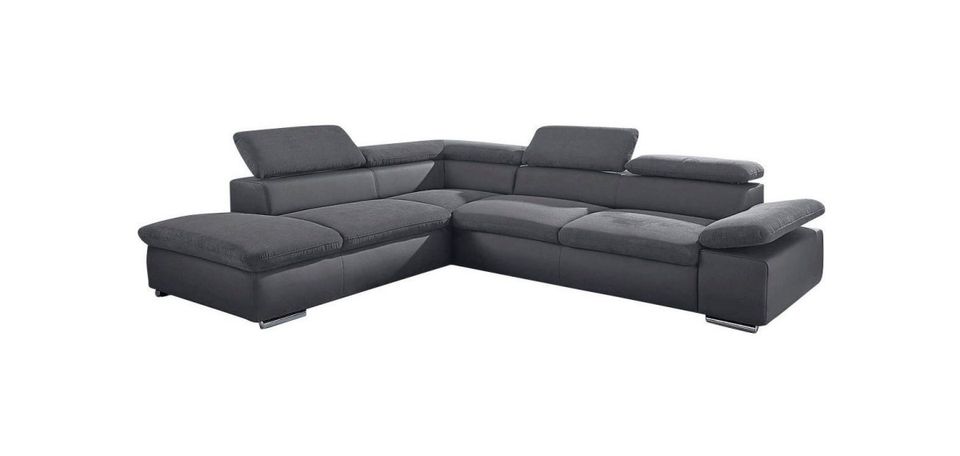 Ecksofa ★ 272x226cm Grau Schlaffunktion Bett Microfaser B-ware