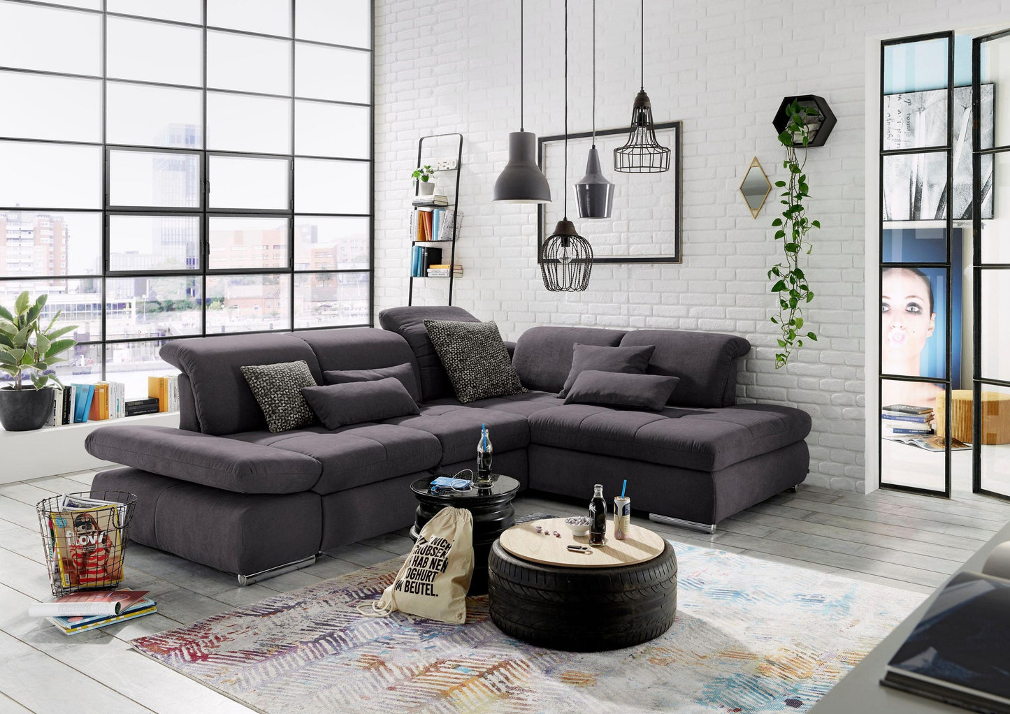 Ecksofa SO4100 set one by Musterring in Fango Grau mit Federkern und Kopfteilvertellung in Luxus-Microfaser ist jetzt sofort verfügbar.