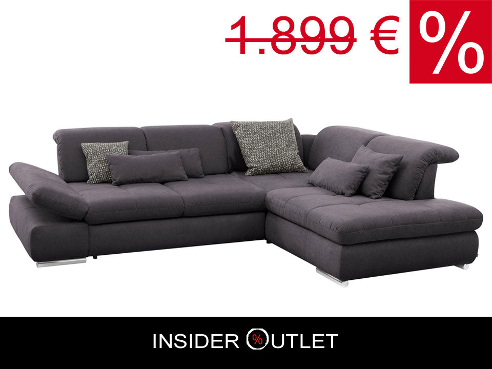 Ecksofa SO4100 set one by Musterring in Fango Grau mit Federkern und Kopfteilvertellung in Luxus-Microfaser stark reduziert im Anbebot sofort lieferbar.