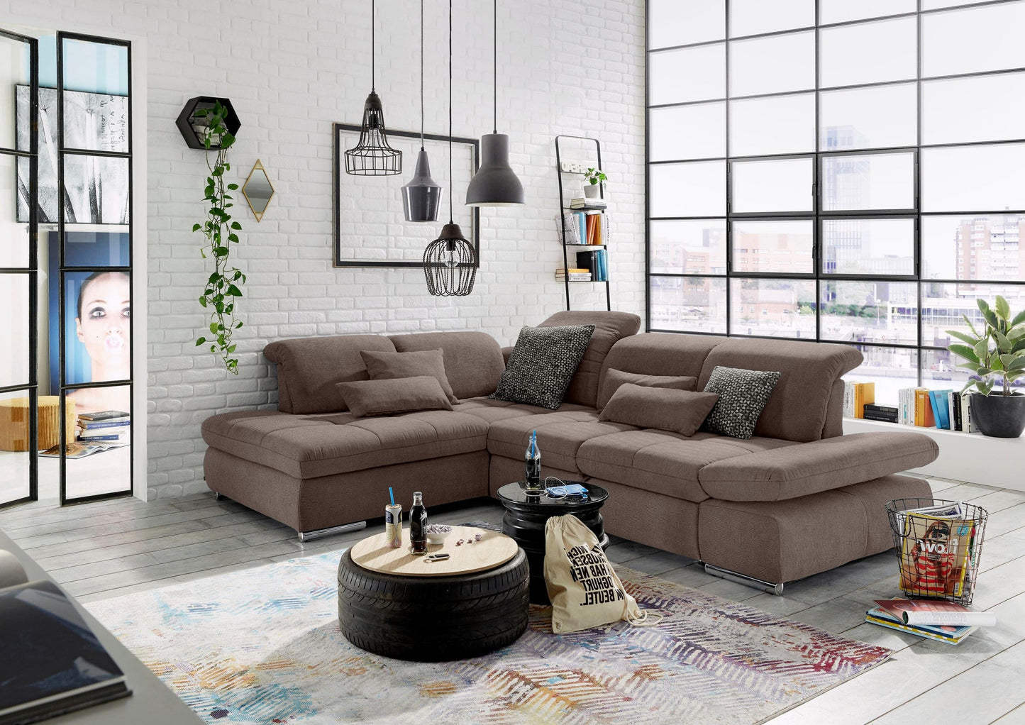 Ecksofa Taupe Federkern, Sitztiefenverstellung, set one by Musterring SO4100 in Luxus-Microfaser Paris jetzt reduziert im Angebot kaufen.