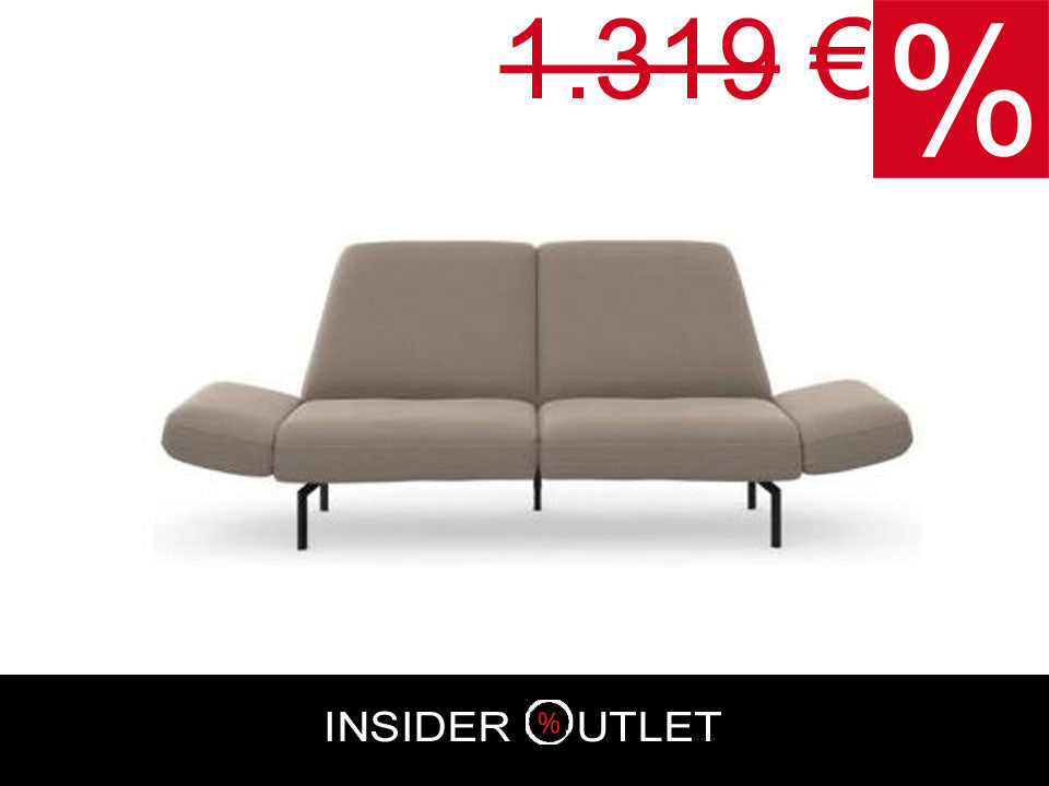 Sofa, Coach, 2,5 Sitzer Avellino dunkelbeige, braun Rückenverstellung, Armteilverstellung im Skandi Design reduziert online kaufen.