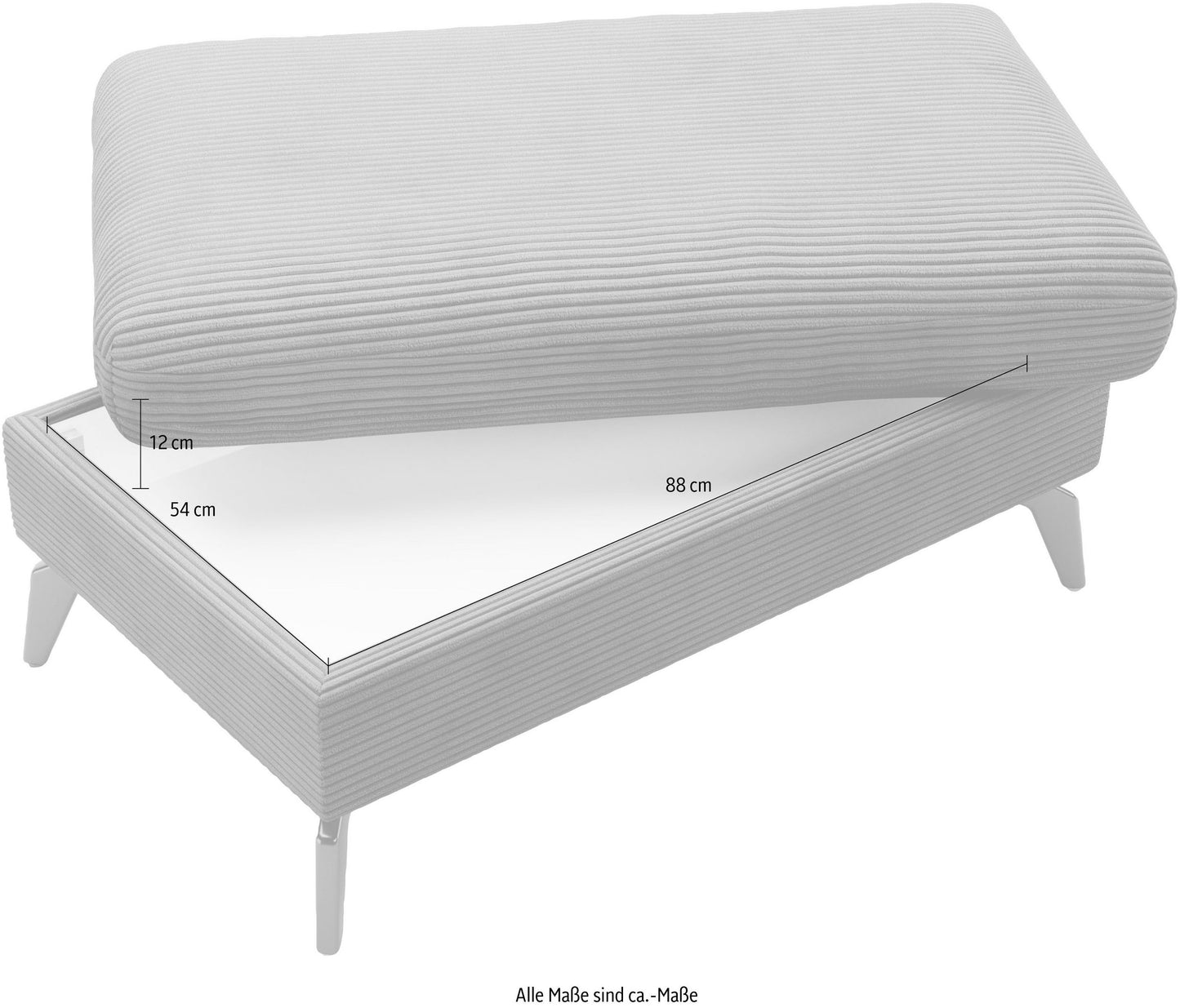 Kleines Cord Ecksofa in Olive Grün mit Hocker und Schlaffunktion im Skandi Design jetzt reduziert im Angebot kaufen.