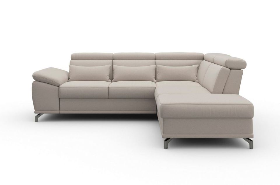 Ecksofa 274x230 cm Creme Beige Federkern Sitztiefenverstellung B-Ware