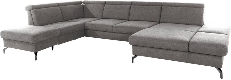 Wohnlandschaft 367x243 cm Dunkelbraun Federkern B-Ware
