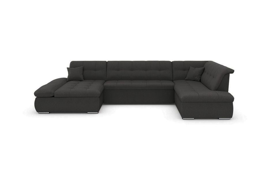 Wohnlandschaft 353 x 215 cm Grau mit Bettfunktion B-Ware
