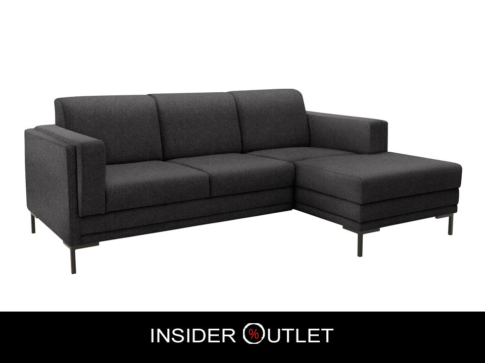 Ecksofa grau, LOOKS VII by Wolfgang Joop, anthrazit Struktur fein L-Form Couch, online bestellen.