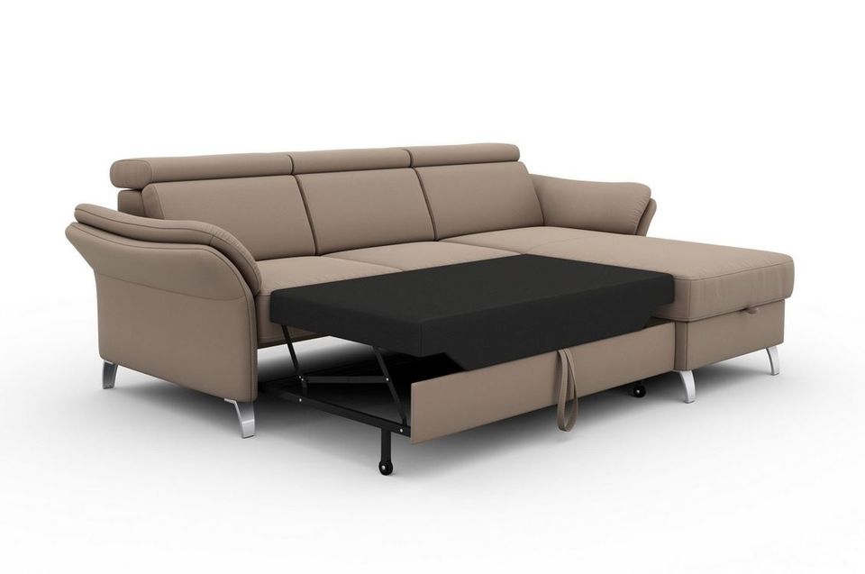 Ecksofa ★ 252x165cm Beige Schlaffunktion Bettkasten Federkern B-Ware