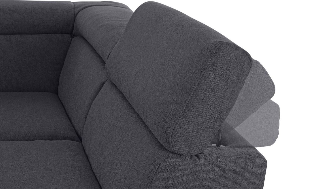Wohnlandschaft 337cm Grau Luxus-Microfaser B-Ware