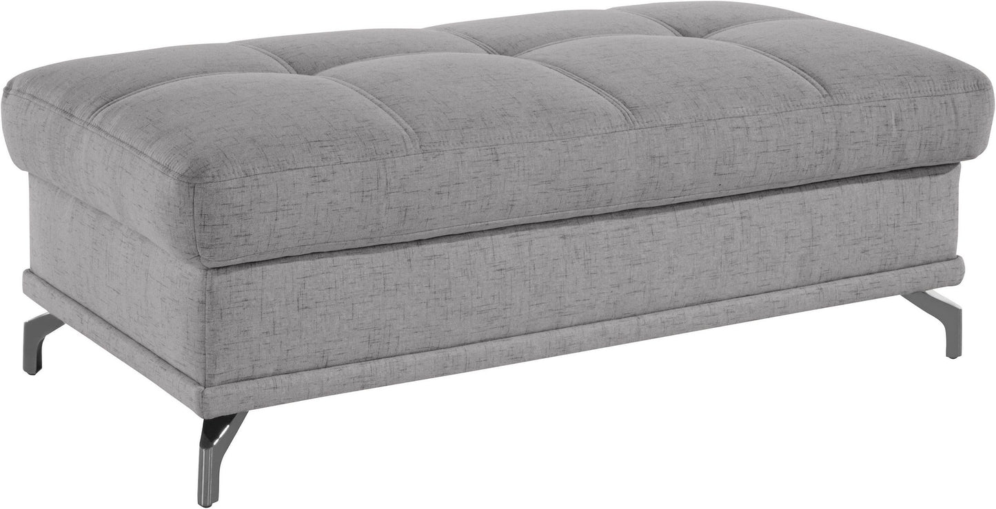 Ecksofa + Hocker 301x176cm Grau Federkern, Sitztiefenverstellung B-Ware OTR