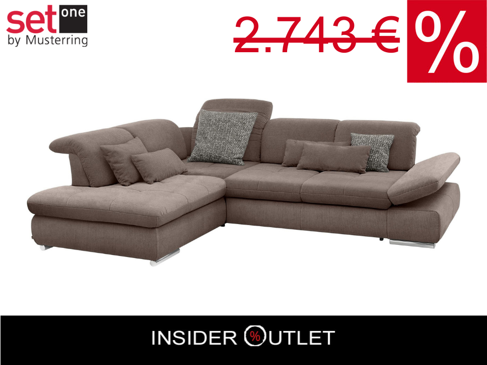 Ecksofa Taupe Federkern, Sitztiefenverstellung, set one by Musterring SO4100 in Luxus-Microfaser Paris jetzt reduziert im Angebot kaufen.