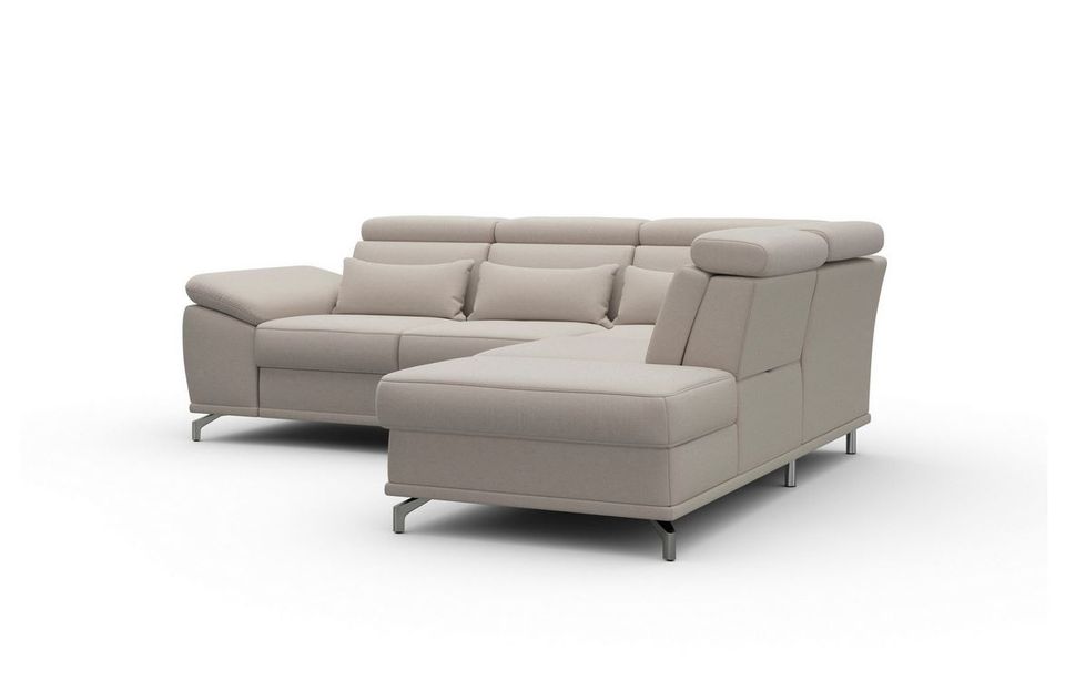Ecksofa 274x230 cm Creme Beige Federkern Sitztiefenverstellung B-Ware