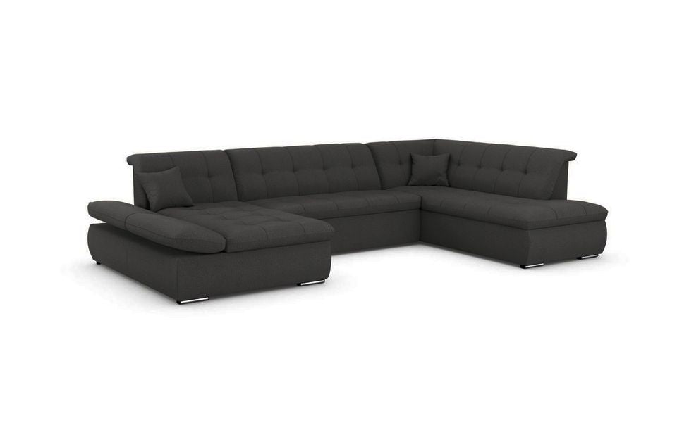 Wohnlandschaft 353 x 215 cm Grau mit Bettfunktion B-Ware
