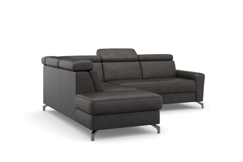 Ecksofa ★ 258x226cm Grau Anthrazit Lederoptik Schwarz B-Ware