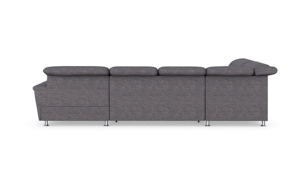 XXL Wohnlandschaft grau 352 cm Schlaffunktion Bettkasten B-Ware
