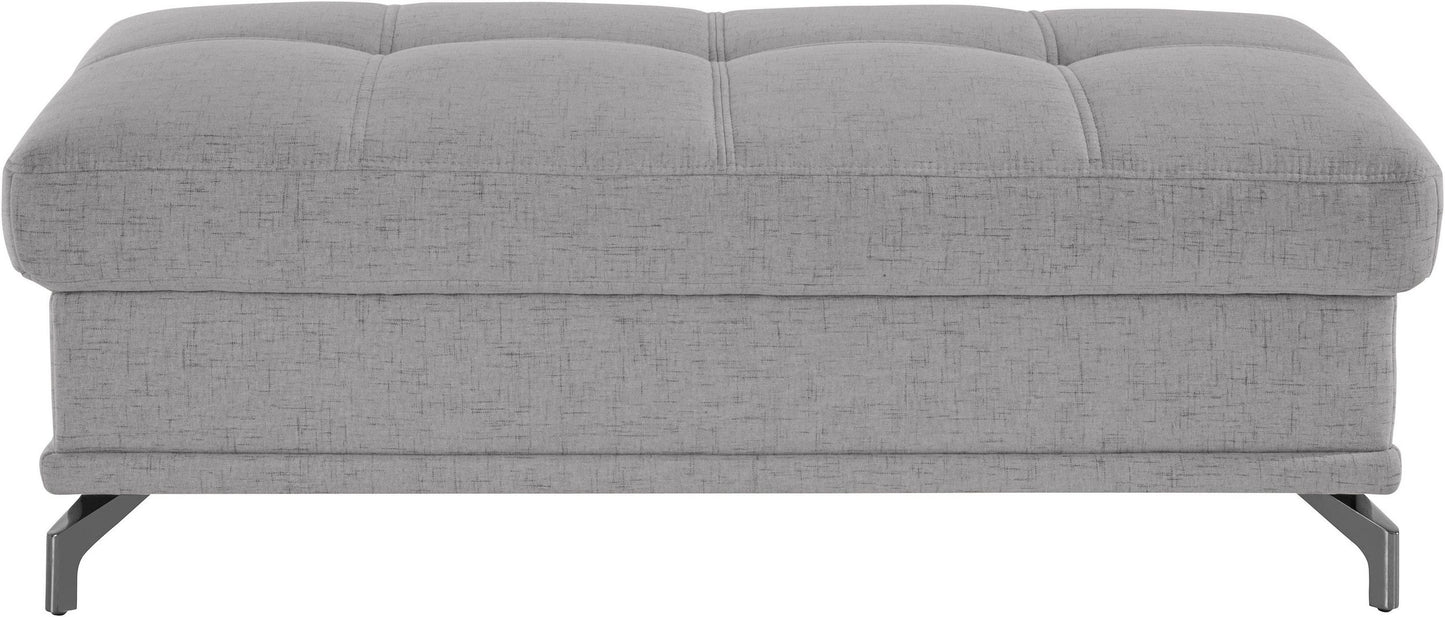 Ecksofa + Hocker 301x176cm Grau Federkern, Sitztiefenverstellung B-Ware OTR