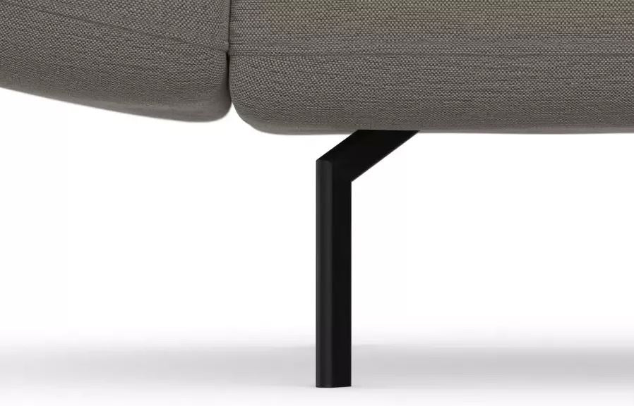Sofa Avellino dunkelbeige, braun Rückenverstellung, Armteilverstellung im Skandi Design.