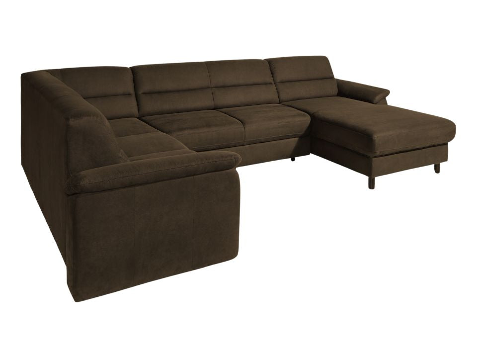 Boxspring Wohnlandschaft Dunkelbraun, braun mit schlaffunktion in Überlänge und Federkern in Luxus-Microfaser Bezug jetzt reduziert im Angebot online kaufen.