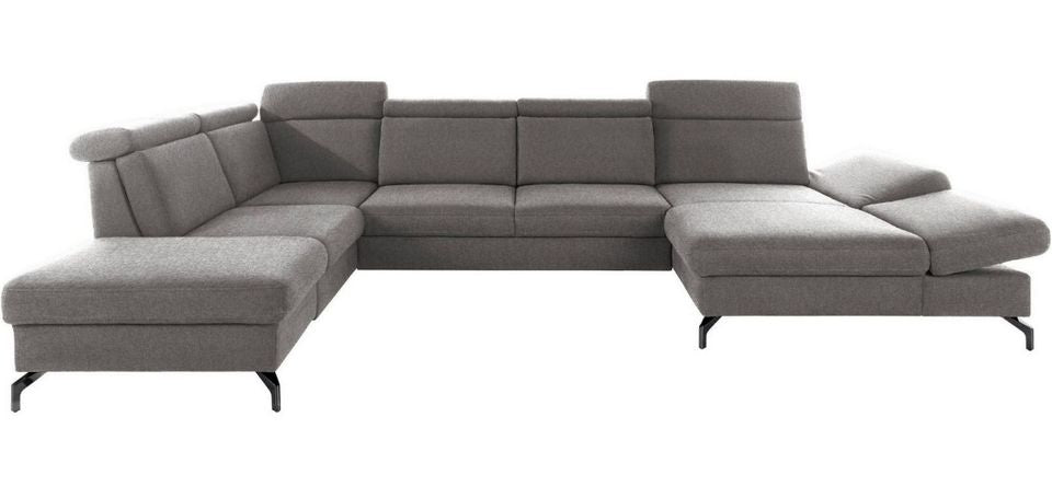Wohnlandschaft 367x243 cm Dunkelbraun Federkern B-Ware