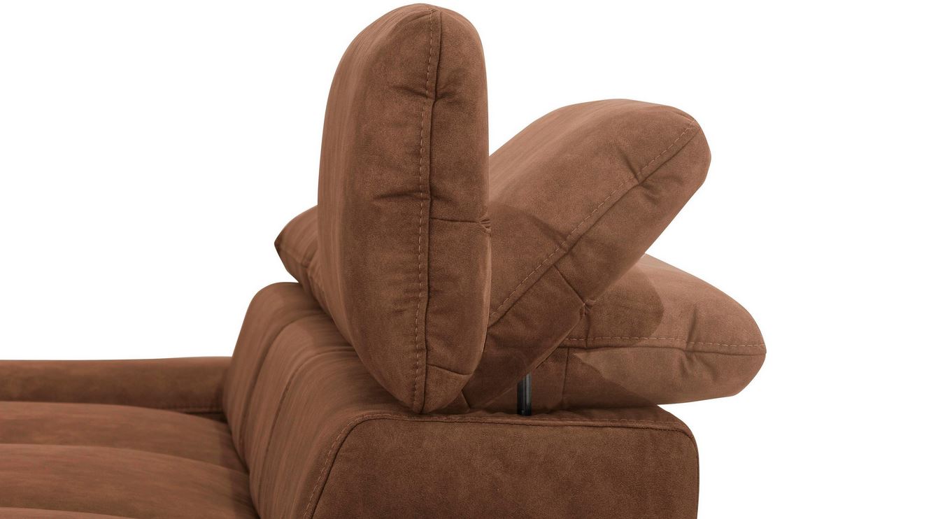 Ecksofa 286x174cm Schlaffunktion Microfaser Braun Lederoptik B-Ware