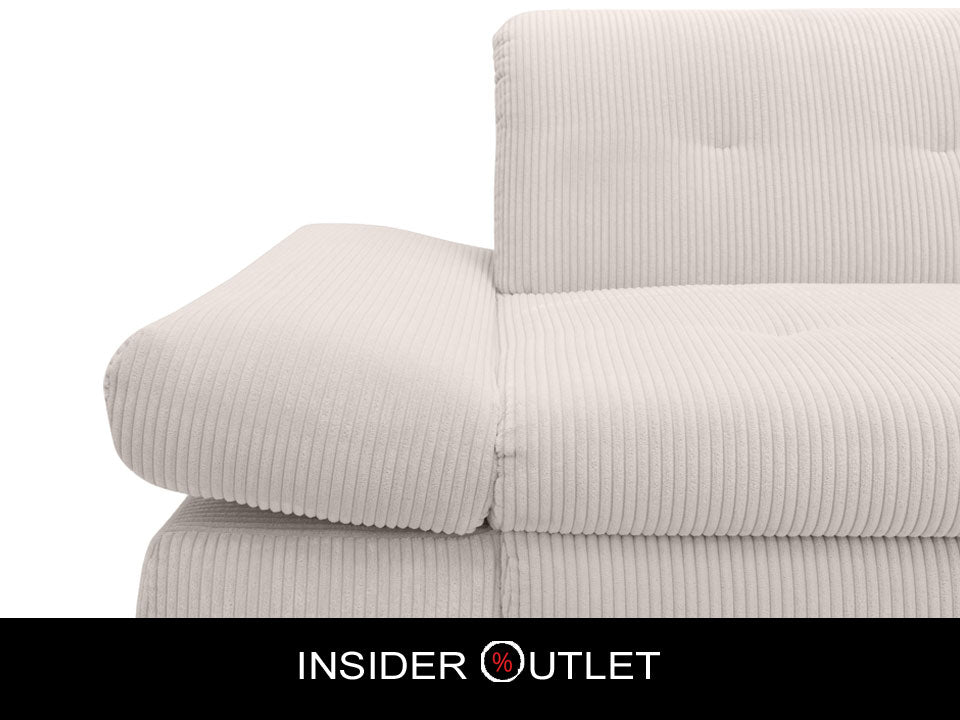 XL Ecksofa London Cord Beige 300x172 cm mit Schlaffunktion und Armteilverstellung Cordsofa Schlafsofa OTR