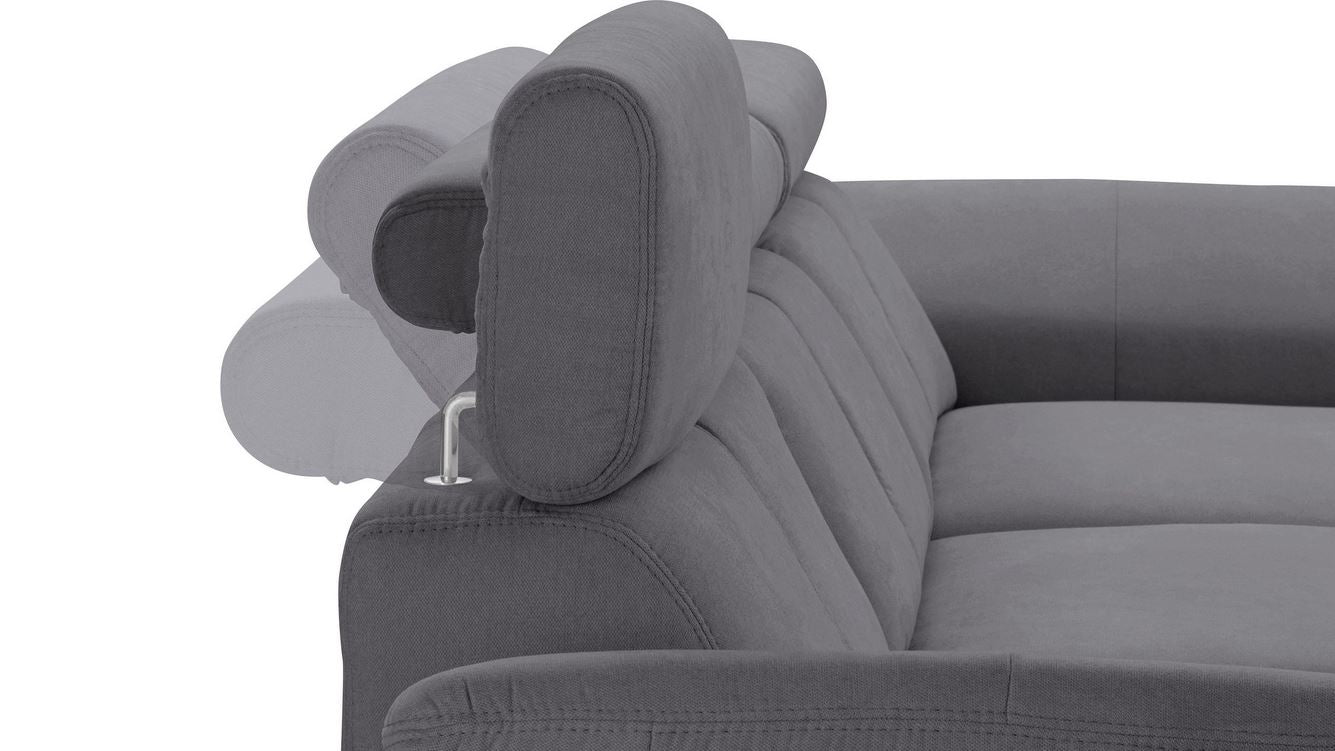 Ecksofa 280x170 cm Grau Luxus-Microfaser Bettfunktion B-Ware