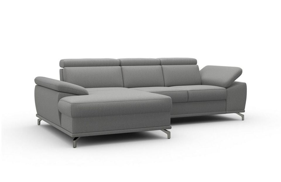 Ecksofa 295x180cm Grau Schlaffunktion Bettkasten Federkern Microfaser B-Ware
