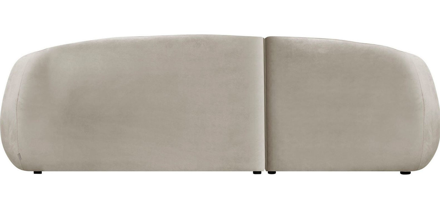 Ecksofa ❤ 255x170 cm Samt Beige LeGer B-Ware