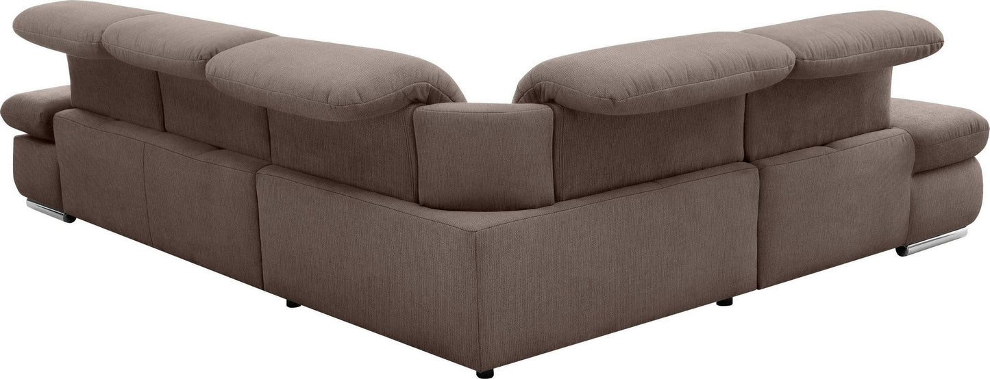 Ecksofa Taupe Federkern, Sitztiefenverstellung, set one by Musterring SO4100.