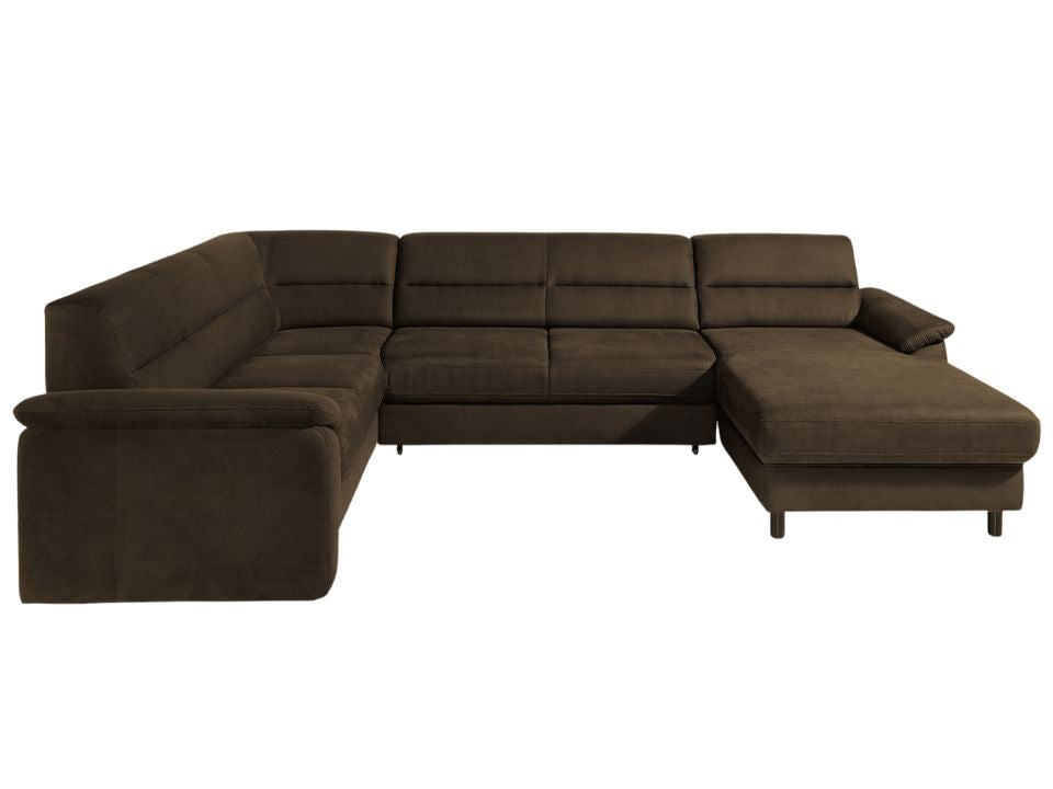 Boxspring Wohnlandschaft Dunkelbraun, braun mit schlaffunktion in Überlänge und Federkern in Luxus-Microfaser Bezug jetzt reduziert im Angebot online kaufen.