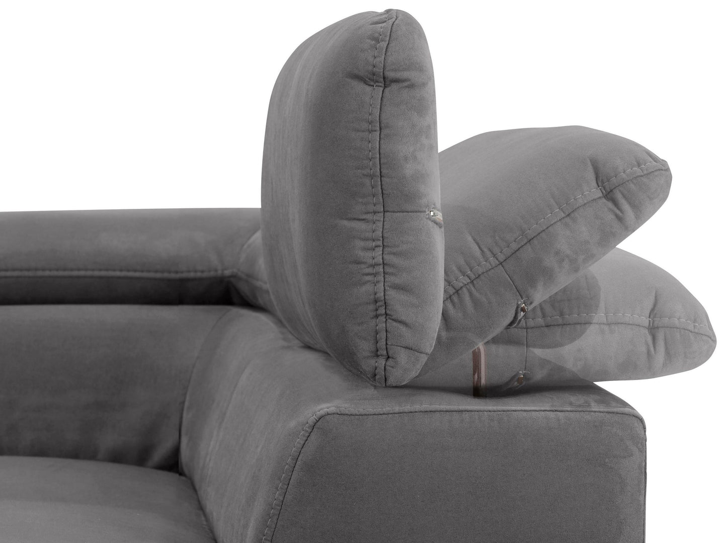 Wohnlandschaft 350 cm Schlaffunktion Grau Luxus-Microfaser B-Ware