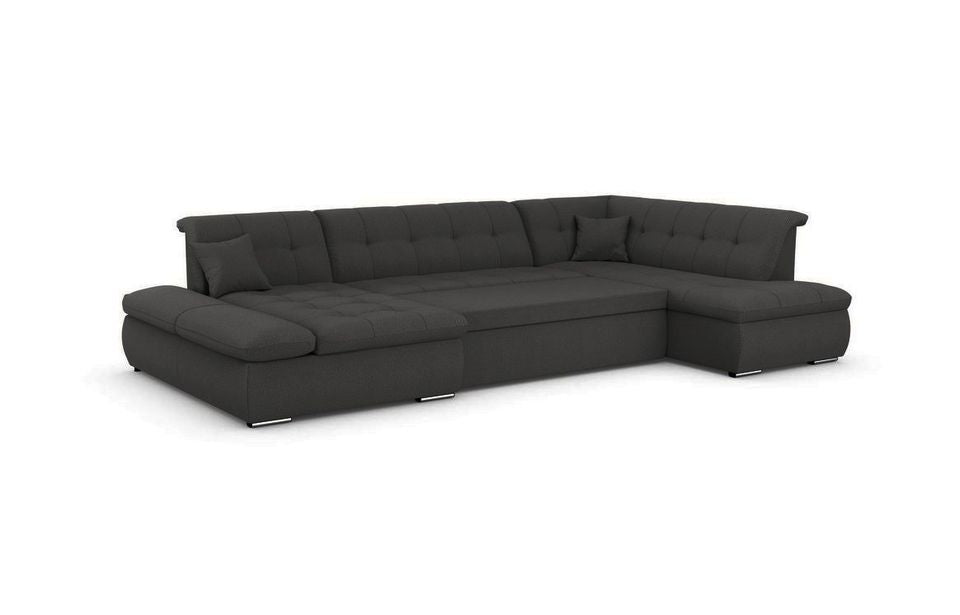 Wohnlandschaft 353 x 215 cm Grau mit Bettfunktion B-Ware