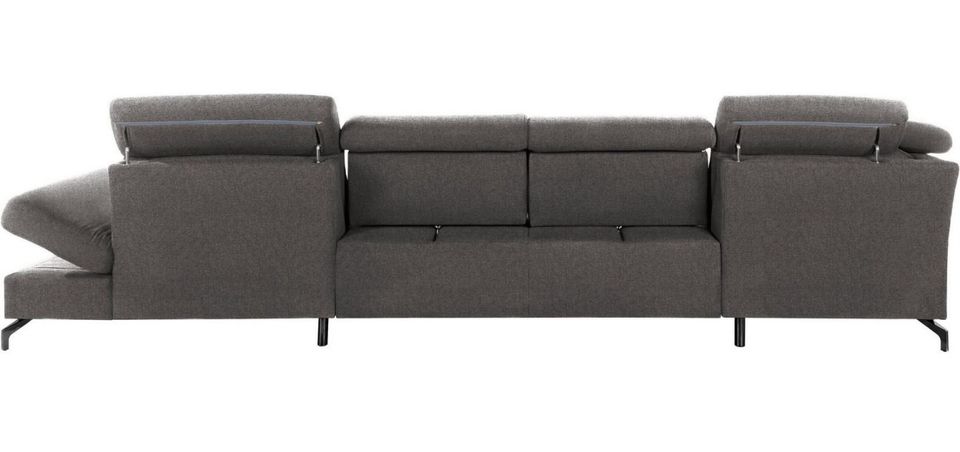 Wohnlandschaft 367x243 cm Dunkelbraun Federkern B-Ware