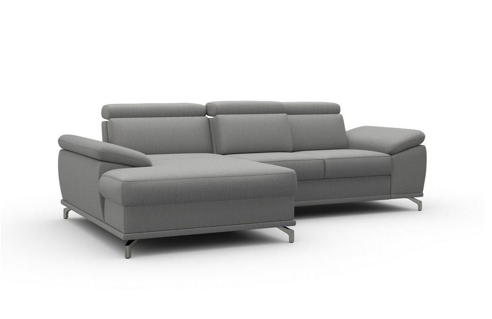 Ecksofa 295x180cm Grau Schlaffunktion Bettkasten Federkern Microfaser B-Ware