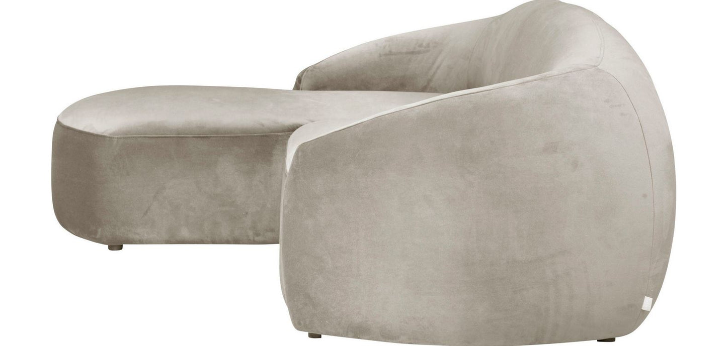 Ecksofa ❤ 255x170 cm Samt Beige LeGer B-Ware